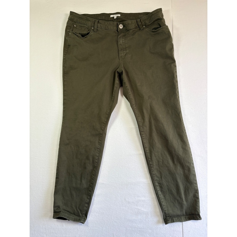 STS Blue Darren Mid Rise Slim Straight Pants Mens 34 Olive Green Cotton Stretch